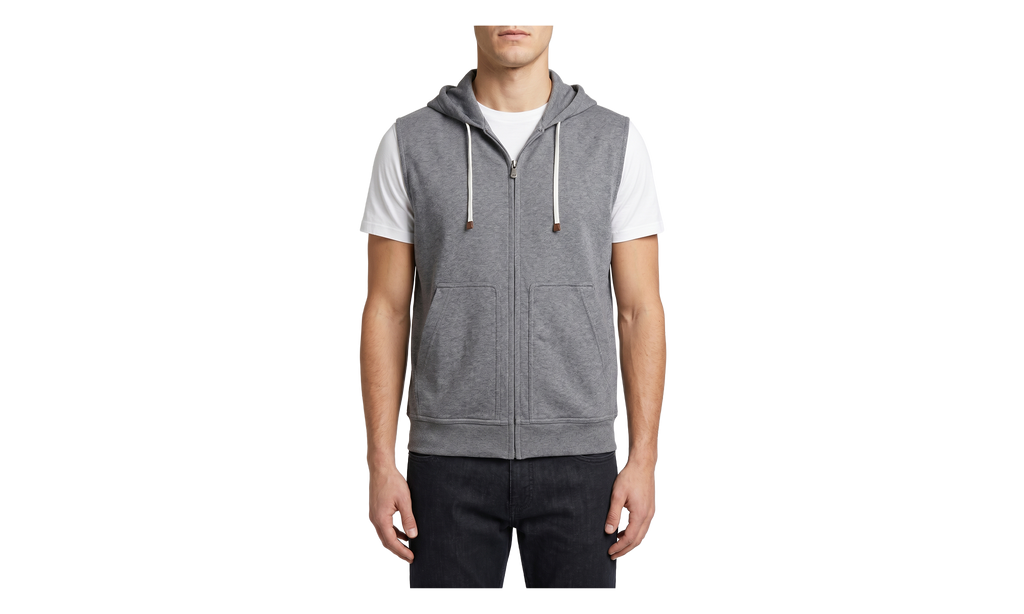 Sleeveless Zip Hoodie "Lead" BRUN2056