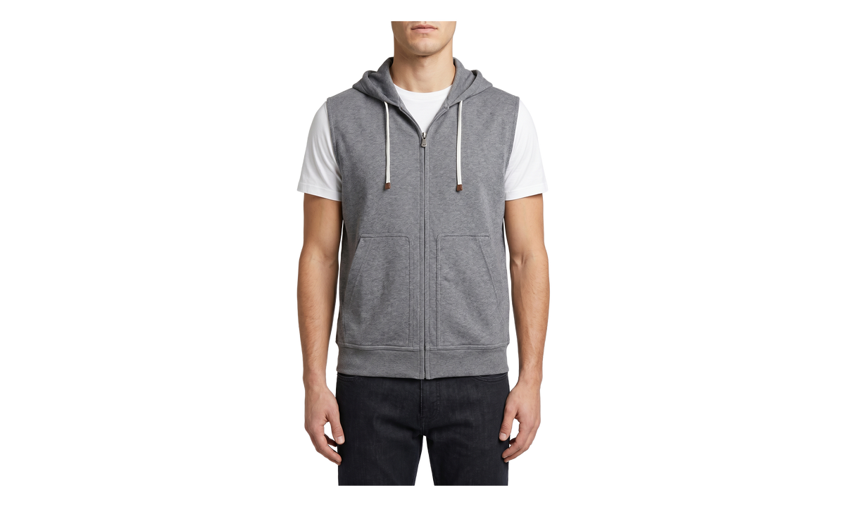 Sleeveless Zip Hoodie "Lead" BRUN2056