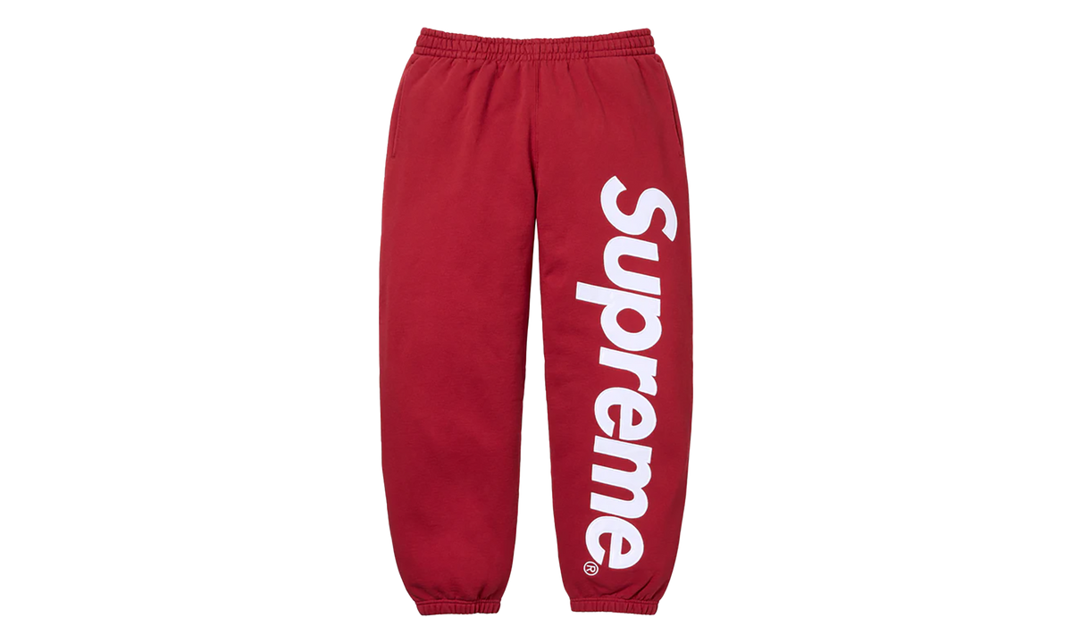 Satin Appliqué Sweatpant "FW25 - Dark Red" SU26133