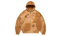 Patchwork Leather/Suede Cotton Wreath Hoodie "Brown" DT925