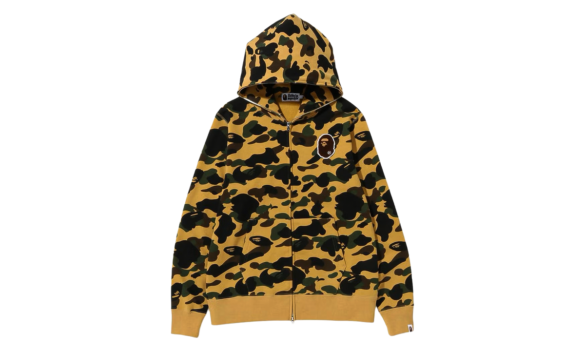 1St Camo Ape Head Patched Full Zip Hoodie (FW22) "Yellow" 1I80 115 016